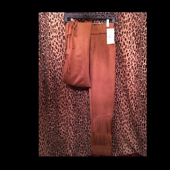 Faux Copper Suede Stretchy Pants - Picture 4 of 5